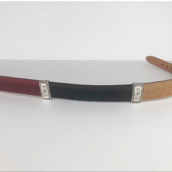 Brighton multicolored pony hair western belt 28 - Picture 6 of 12